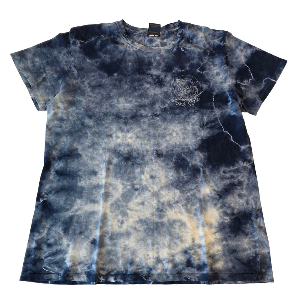 Dark Seas Siren Tie Dye Graphic T-Shirt Blue Grey Men's L